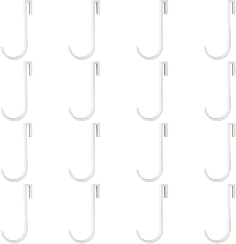 INCREWAY 16PCS J Grid Wall Picture Hooks, Aluminum Hanging Sink Grid Hooks Pot Racks Hooks Snap On Hook Clip-on Hook Wire Rack Hook, White - Image 1